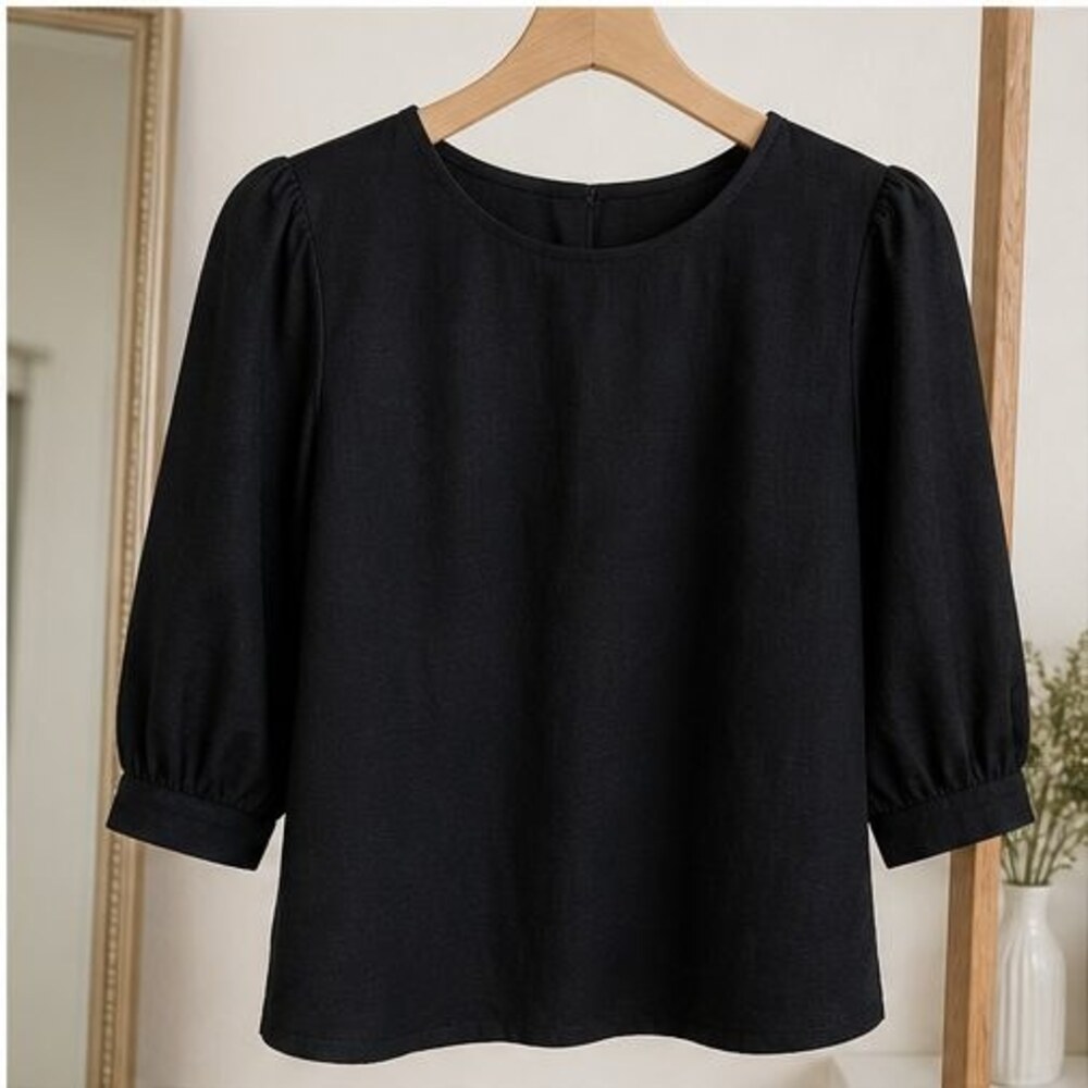 Black Ruffle Blouse